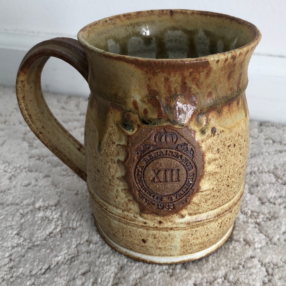 1983 Renaissance Mug Pottery Handmade Stein Minnesota Big vintage